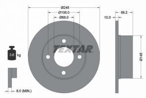 Textar 92026100 - Brzdový kotúč -