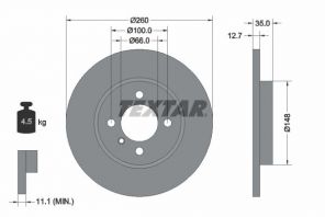 Textar 92026400 - Brzdový kotúč -