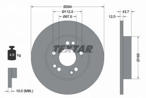 Textar 92031803 - Brzdový kotúč -