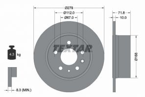 Textar 92032600 - Brzdový kotúč -