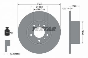Textar 92042103 - Brzdový kotúč -