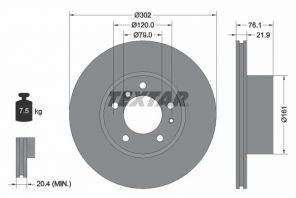 Textar 92042203 - Brzdový kotúč -