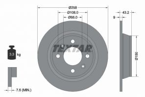 Textar 92048500 - Brzdový kotúč -