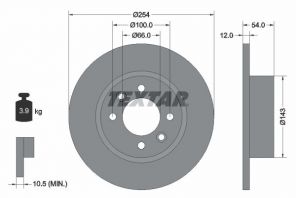 Textar 92051500 - Brzdový kotúč -