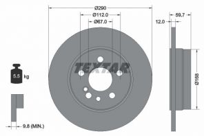 Textar 92056900 - Brzdový kotúč -