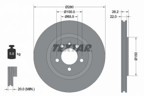 Textar 92057100 - Brzdový kotúč -