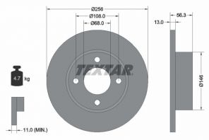 Textar 92057800 - Brzdový kotúč -