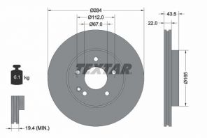 Textar 92059403 - Brzdový kotúč -