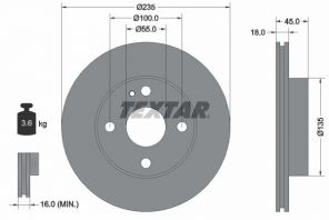 Textar 92061500 - Brzdový kotúč -