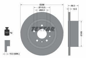 Textar 92067003 - Brzdový kotúč -