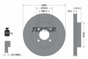 Textar 92070600 - Brzdový kotúč -