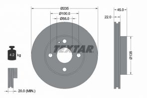 Textar 92071500 - Brzdový kotúč -