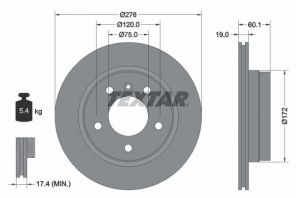Textar 92072403 - Brzdový kotúč -