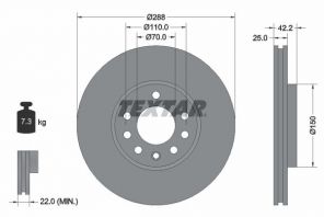 Textar 92075603 - Brzdový kotúč -