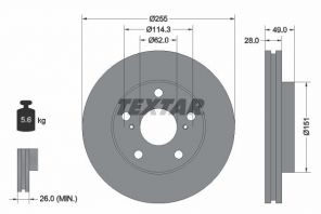 Textar 92077600 - Brzdový kotúč -