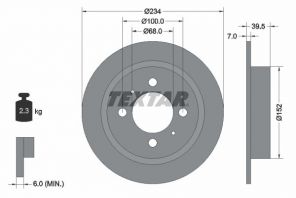 Textar 92080000 - Brzdový kotúč -