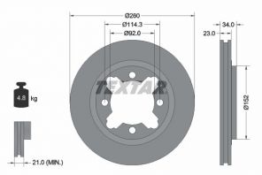 Textar 92081500 - Brzdový kotúč -