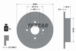 Textar 92081700 - Brzdový kotúč -
