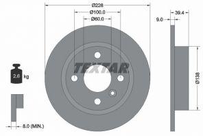 Textar 92082800 - Brzdový kotúč -