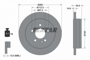 Textar 92090003 - Brzdový kotúč -