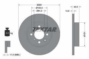 Textar 92090100 - Brzdový kotúč -