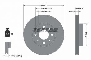 Textar 92090300 - Brzdový kotúč -