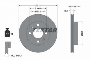 Textar 92090900 - Brzdový kotúč -