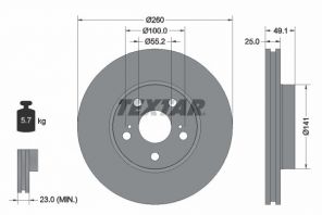 Textar 92096903 - Brzdový kotúč -
