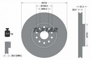 Textar 92097500 - Brzdový kotúč -