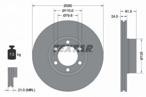 Textar 92097703 - Brzdový kotúč -