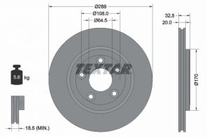 Textar 92099100 - Brzdový kotúč -