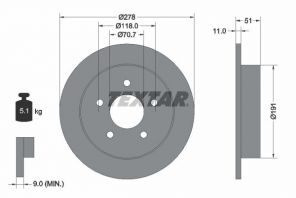 Textar 92099800 - Brzdový kotúč -