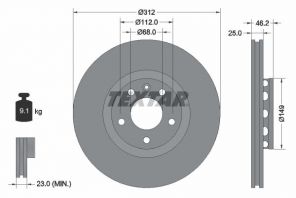 Textar 92106105 - Brzdový kotúč -