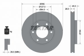 Textar 92113000 - Brzdový kotúč -