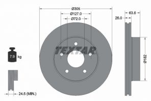 Textar 92113600 - Brzdový kotúč -