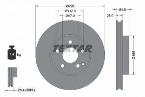 Textar 92115105 - Brzdový kotúč -