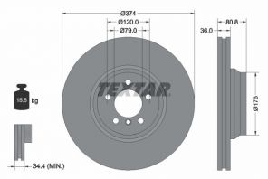 Textar 92123003 - Brzdový kotúč -