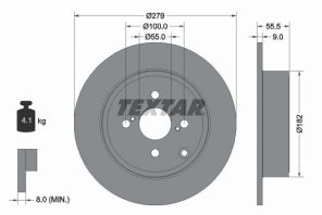 Textar 92126303 - Brzdový kotúč -
