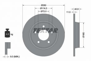 Textar 92130600 - Brzdový kotúč -