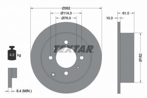 Textar 92130900 - Brzdový kotúč -