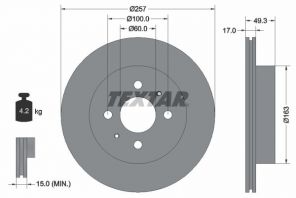 Textar 92131200 - Brzdový kotúč -