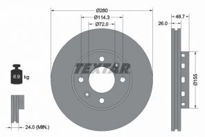 Textar 92131700 - Brzdový kotúč -
