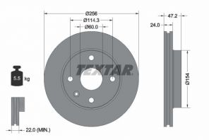 Textar 92133500 - Brzdový kotúč -