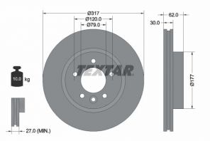 Textar 92134505 - Brzdový kotúč -
