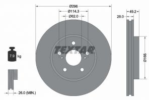 Textar 92135800 - Brzdový kotúč -