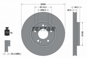 Textar 92136403 - Brzdový kotúč -