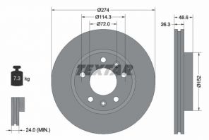 Textar 92146900 - Brzdový kotúč -