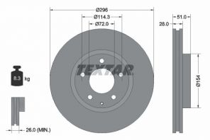 Textar 92148100 - Brzdový kotúč -