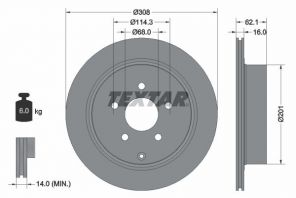 Textar 92149303 - Brzdový kotúč -