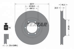 Textar 92149400 - Brzdový kotúč -